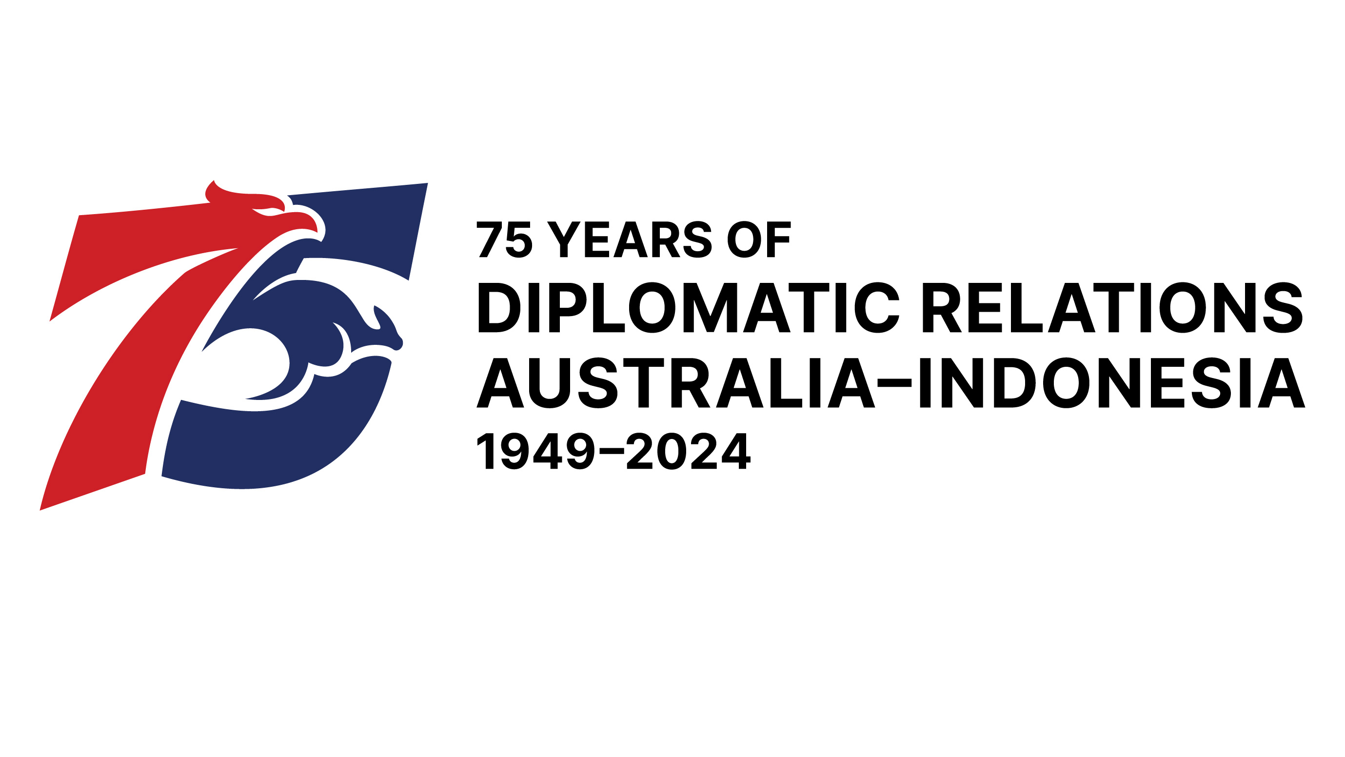 75 year celebration logo of Australia-Indonesia diplomatic relations