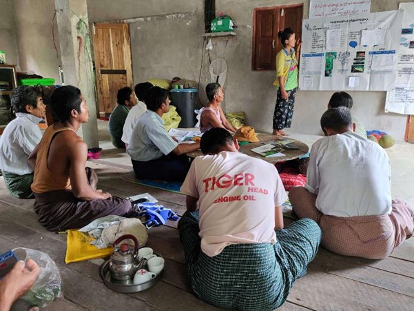 group discussion at Farmer Field School in Myanmar