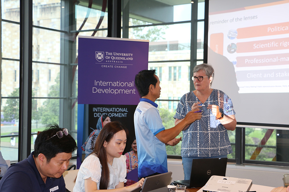 Toubee speaking with Dr Prudence Brown