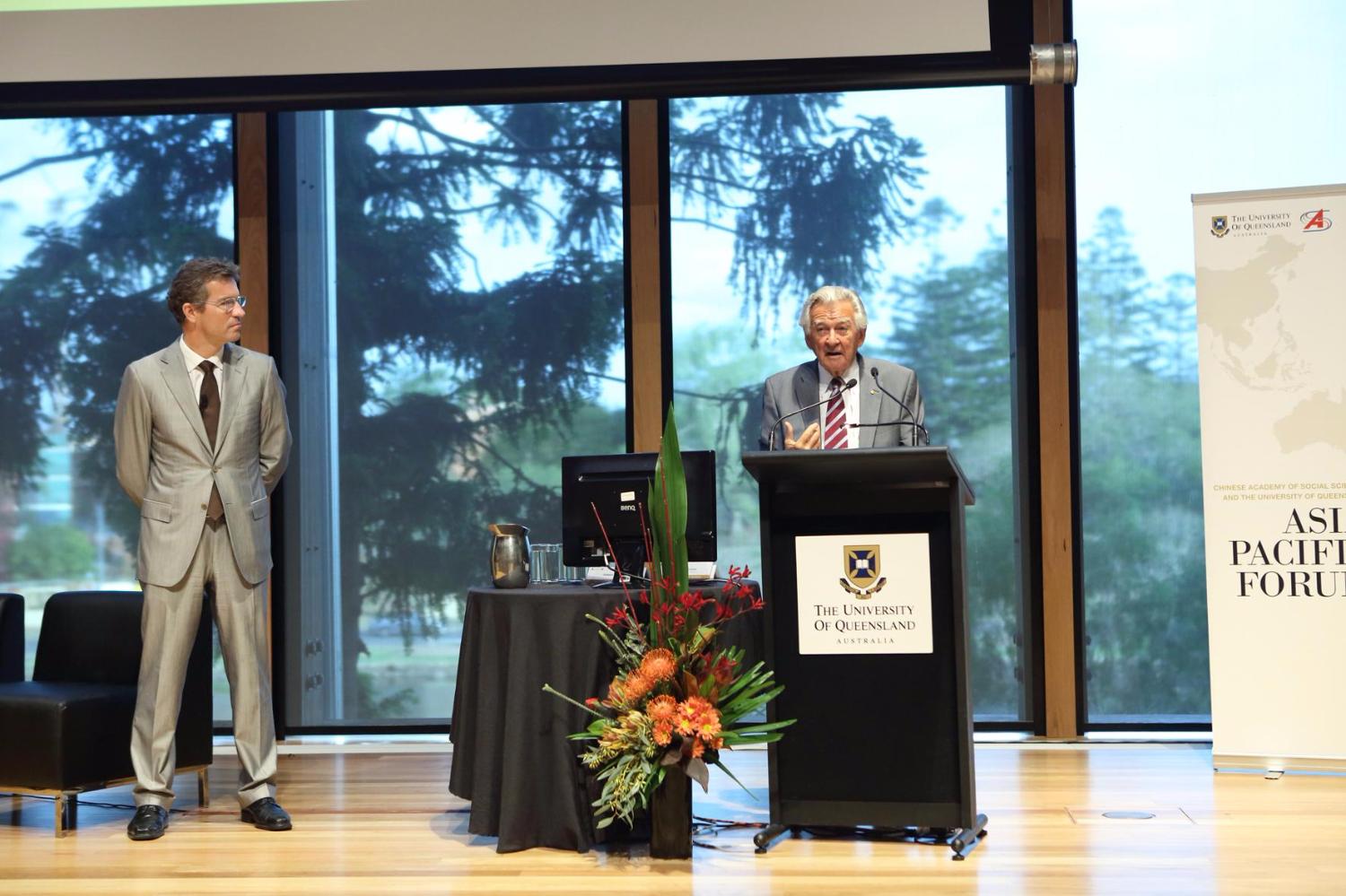 Former Prime Minister of Australia, the Honourable Bob Hawke AC addresses forum