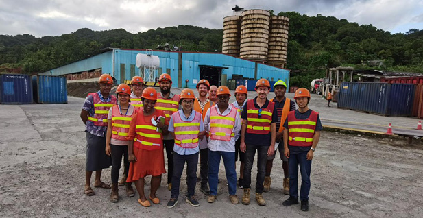  Members of the UQ, TARA, SPC, UNDP and MRD project team undertake site visits to Tengy Cement (pictured) and Pacific Cement who are keen to partner on the initiative.