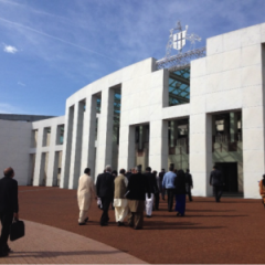 AA Awardees outside Parliament House in Canberra. 