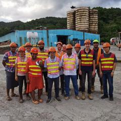  Members of the UQ, TARA, SPC, UNDP and MRD project team undertake site visits to Tengy Cement (pictured) and Pacific Cement who are keen to partner on the initiative.