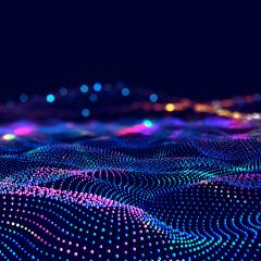 Innovation and science blue purple waves 