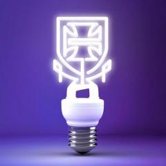 lightbulb in shape of UQ logo