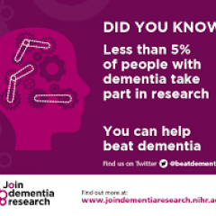 Did you know less than 5% of people with dementia take part in research? You can help beat dementia